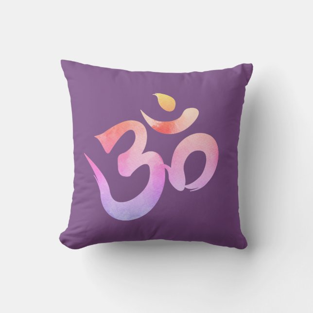 Om, Waterololor Om Cushion Kissen (Vorderseite)