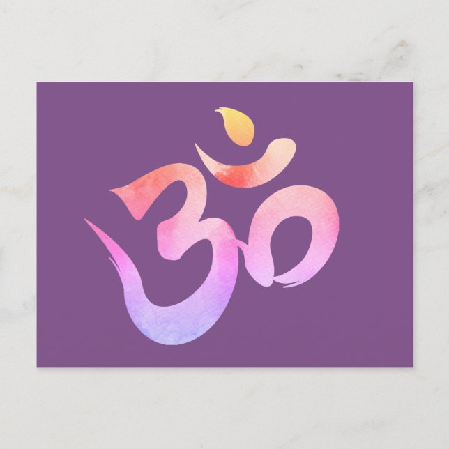 Om, Waterololor OmPostcard Postkarte (Vorderseite)