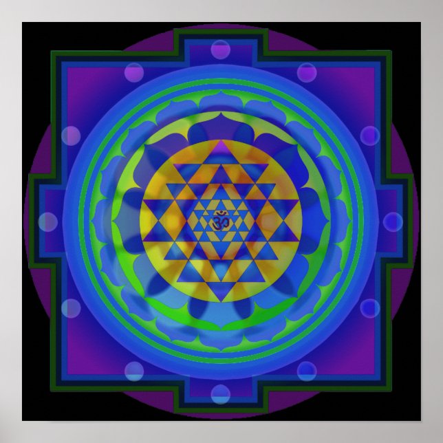 OM Yantra Mandala Poster (Vorne)