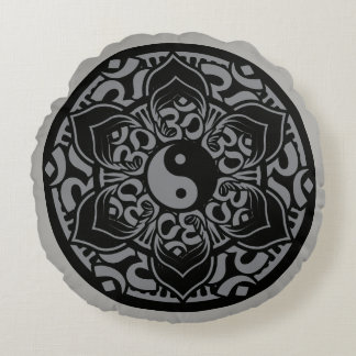 OM yin Yang-Meditationskissen Rundes Kissen