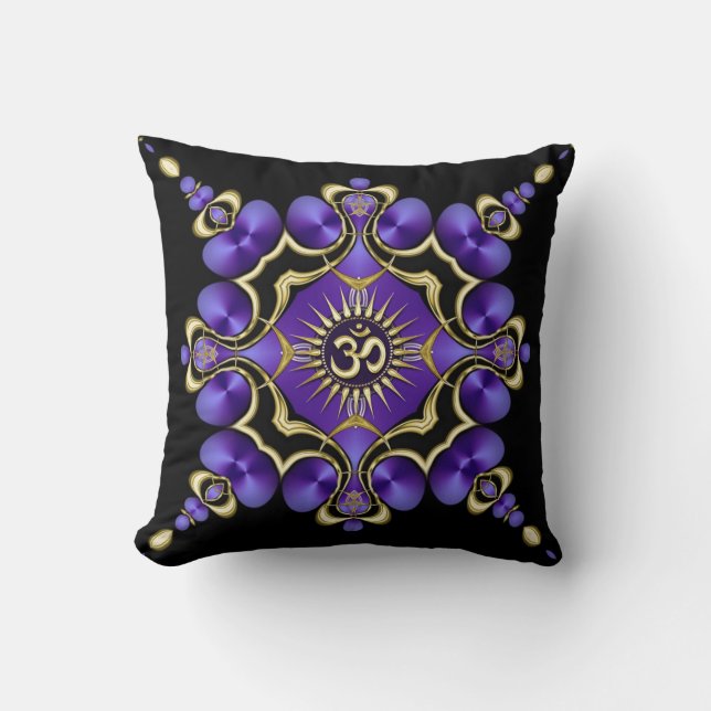 OM Yoga Arts Golden Lila Cushi Kissen (Vorderseite)