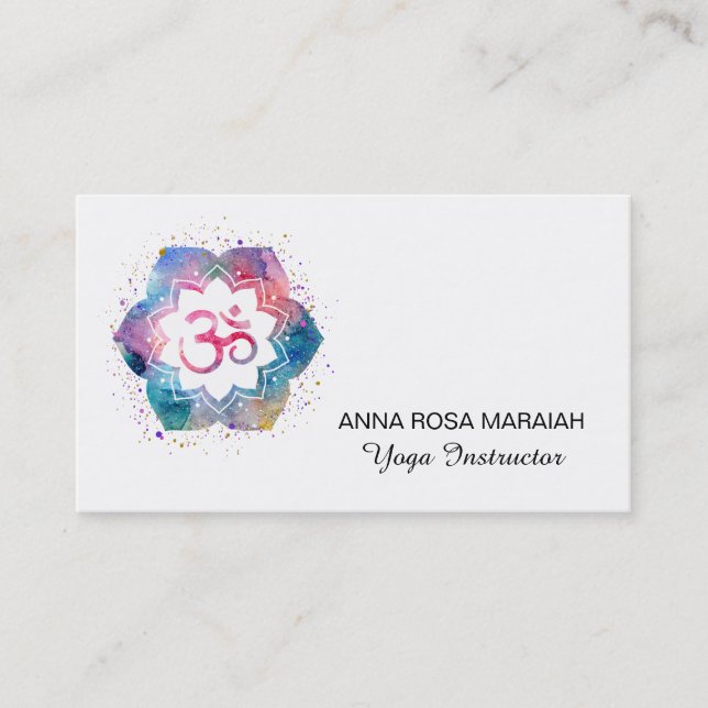 *~* Om Yoga Lehrer Reiki Massage Mindheit Visitenkarte (Vorderseite)