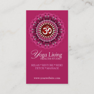 Om Yoga Pink Mandala Cartes de visite du nouvel âg