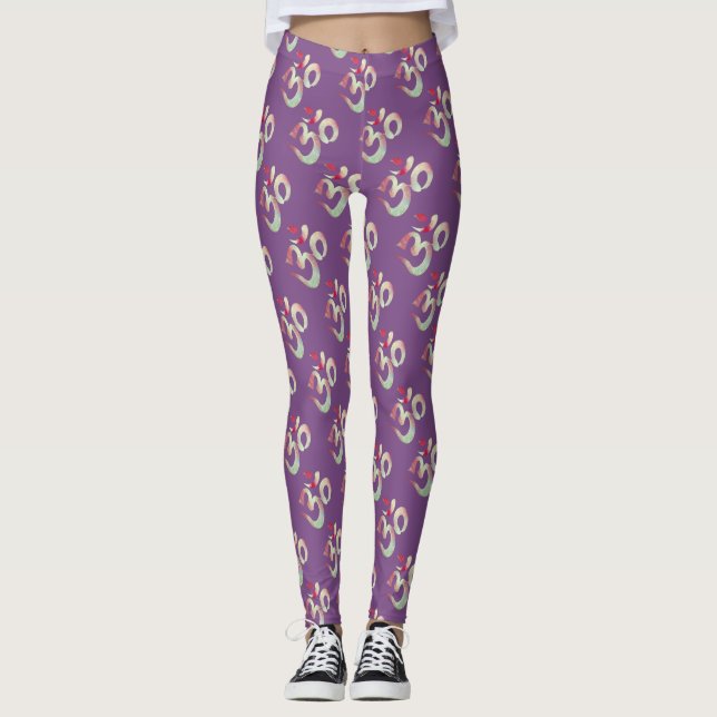 Om-Zeichen, Meditation angepasste Leggings (Vorderseite)