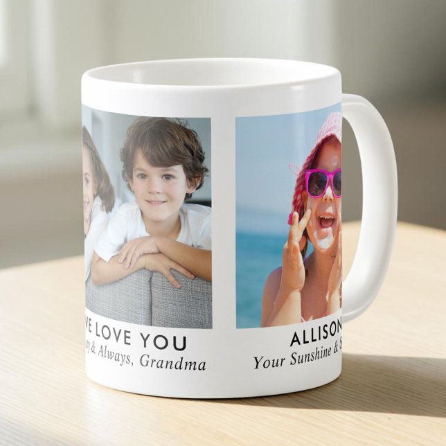 Oma 3 Foto Kaffeetasse (Grandma 3 Photo Coffee Mug)