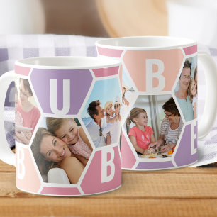 Oma 5 Foto editierbar 5 Buchstabe Wabenmuster Kaffeetasse