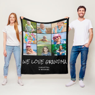 Oma 9 Fotorollage Fleece Blanket