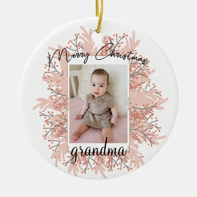 Oma aus dem Weihnachtsgebirge von Großkind - Foto Keramik Ornament (Vorne)