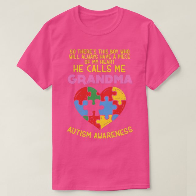 Oma Autismus Awareness Austistic Boy Piece My He T-Shirt (Design vorne)