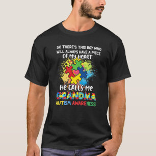 Oma Autismus-Bewusstsein Autistischer Junge Stück T-Shirt