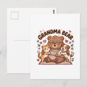 Oma Bär Kuschelig Postkarte