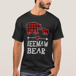 Oma Bär Weihnachten Schlafanzug Rot Kariert Büffel T-Shirt