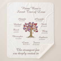 Oma Baumherzen, braun auf weißen 10 Namen/Daten