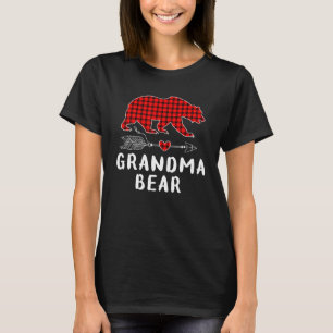 Oma Bear Buffalo Red Kariert Matching Pajama Fam T-Shirt