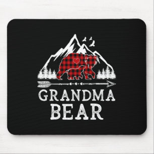 Oma Bear Christmas Buffalo Kariert Family Matchi Mousepad
