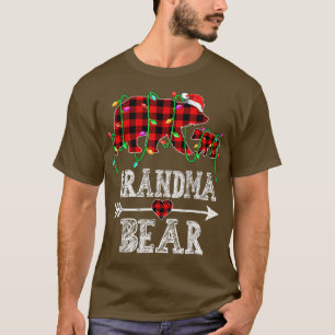 Oma Bear Christmas Pajama Red Buffalo Kariert Fa T-Shirt