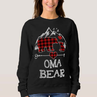 Oma Bear Christmas Pajama Red Kariert Buffalo Fami Sweatshirt