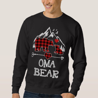 Oma Bear Christmas Pajama Red Kariert Buffalo Fami Sweatshirt