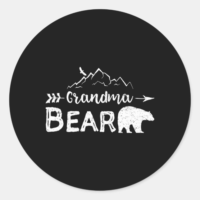 Oma Bear Family Runder Aufkleber (Vorderseite)
