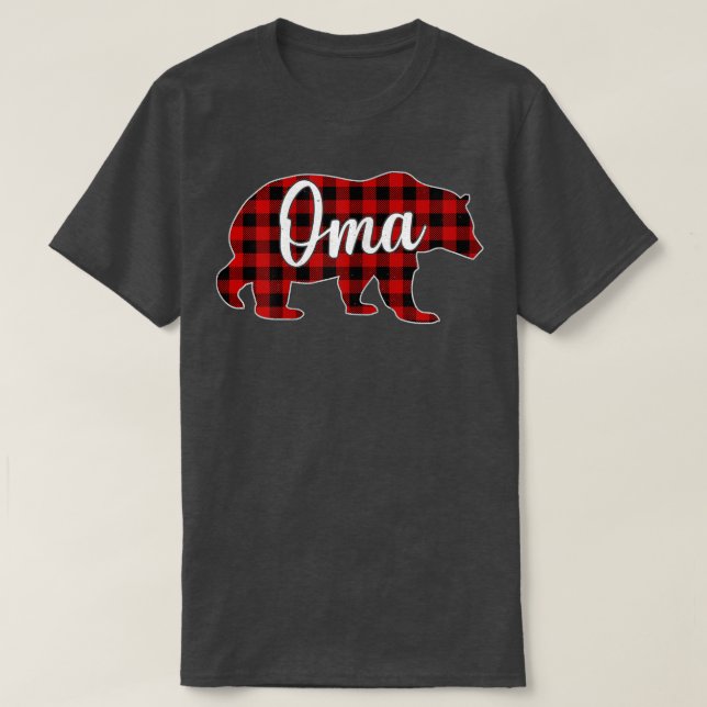 Oma Bear Shirt Weihnachten Karierte Familie m (Design vorne)