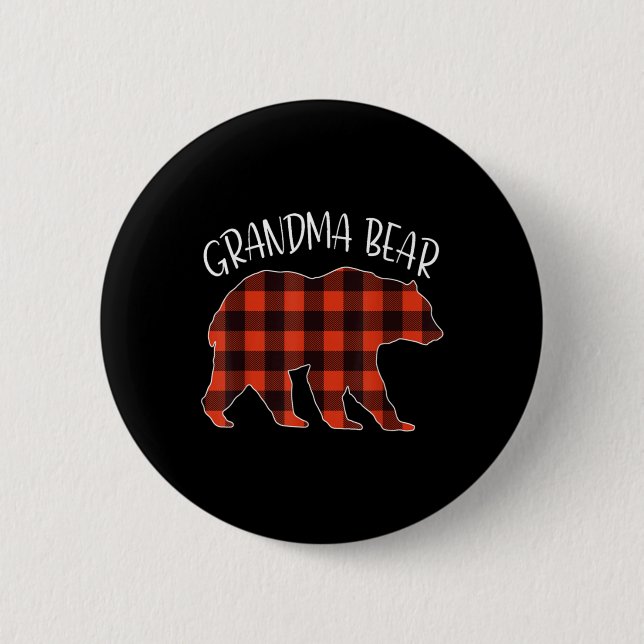 Oma Bear Weihnachten Button (Vorderseite)