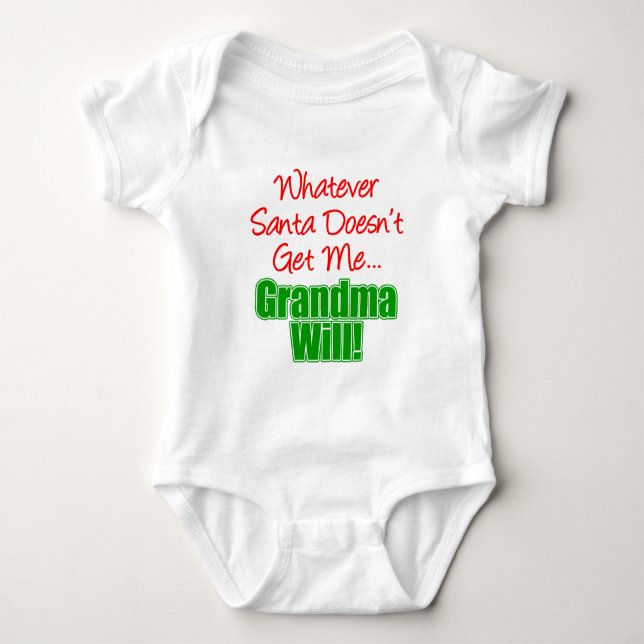 Oma besser als Santa Baby Strampler (Vorderseite)