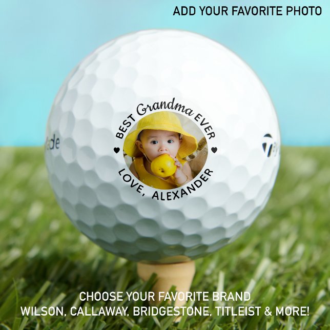 Oma Best Ever Modernes Personalisiertes Foto Golfball (Von Creator hochgeladen)