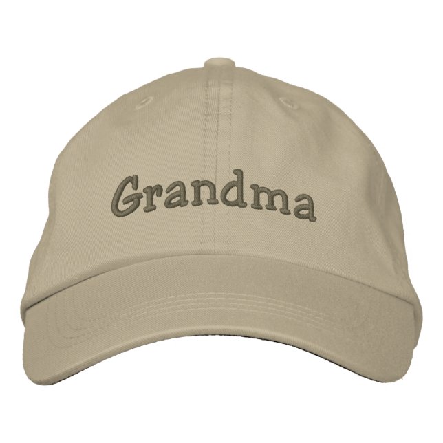 Oma bestickte Khaki Baseball Cap Kappe (Vorderseite)