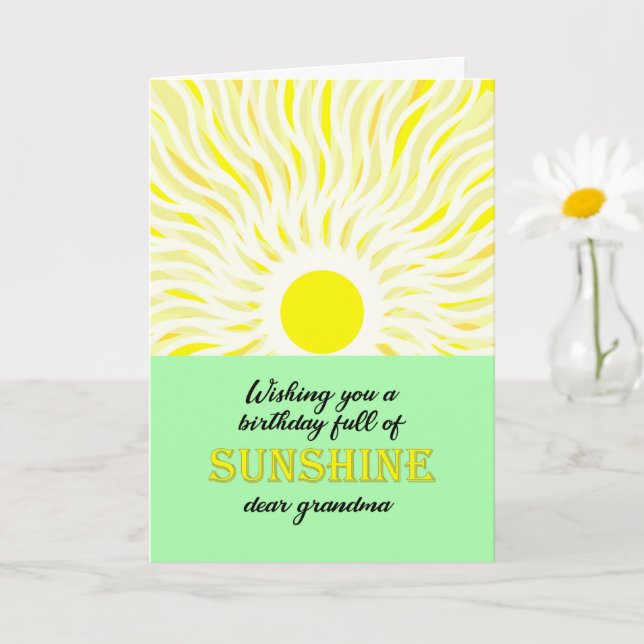 Oma Birthday Bright Sunshine Card Karte (Kleine Pflanze)