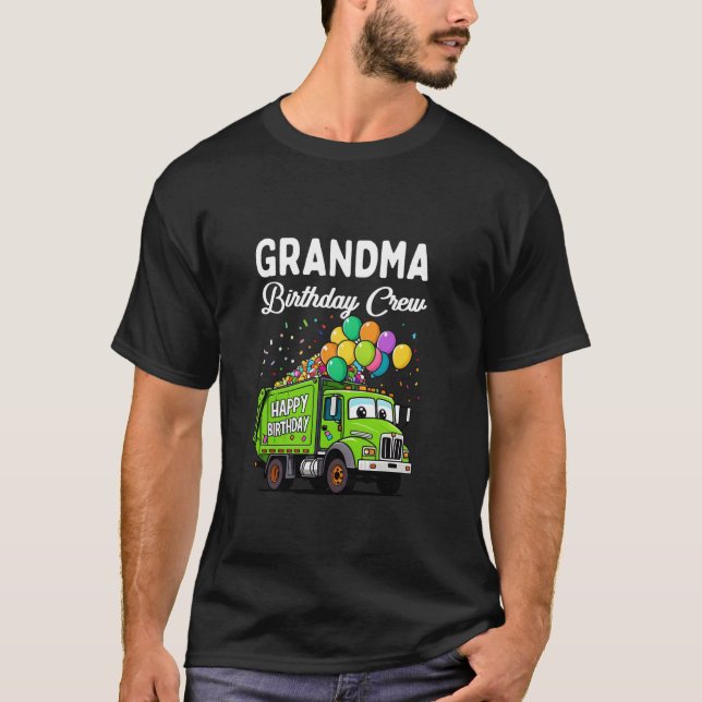 Oma Birthday Crew Boy Garbage Truck Bday Famile T-Shirt (Vorderseite)