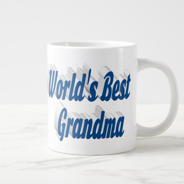 Oma-Blau-Halbtypografie Jumbo-Tasse (Rechts)