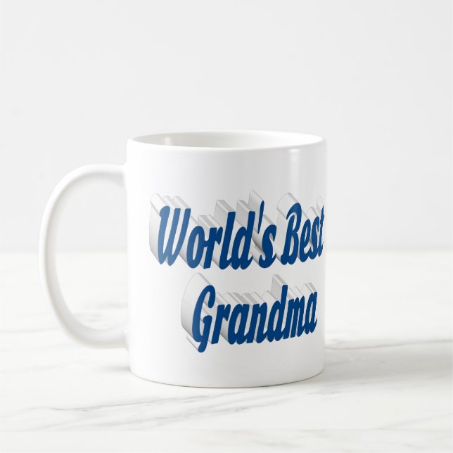 Oma blauer Halbtypografie Muttertag Kaffeetasse (Links)