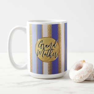 Oma Blue Bougie Streifen Kaffeetasse