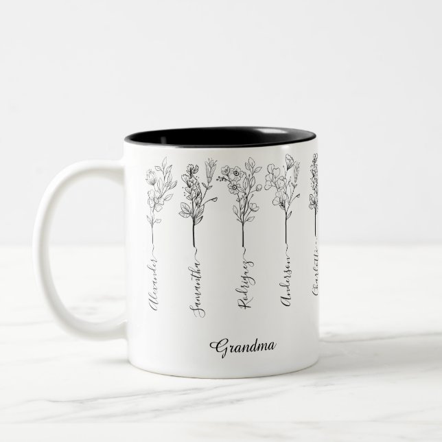 Oma Blume Geschenk mit benutzerdefinierten 5 Grand Zweifarbige Tasse (Links)