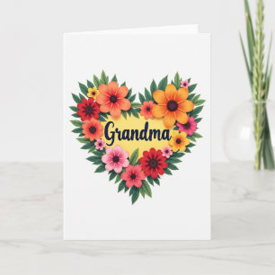 Oma Blumen Herz Liebeskarte Karte