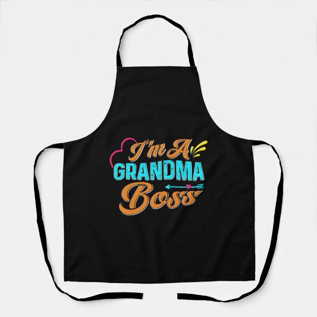 Oma Boss Granny Super Grandma Schürze (Vorderseite)