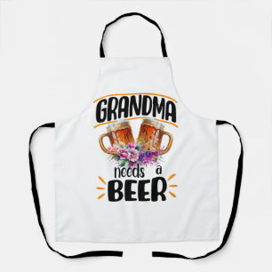 Oma braucht ein Bier Schürze