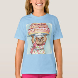 Oma Bulldog und ein riesiger Kuchen von Natasha Us T-Shirt