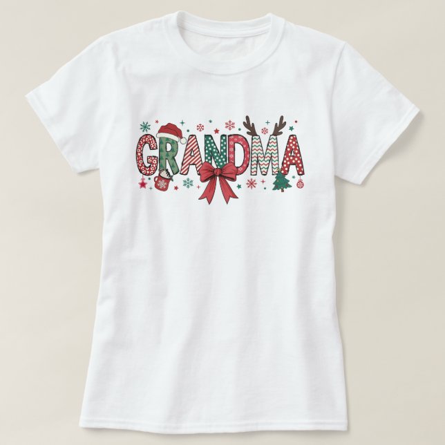 Oma Christmas Coquette Bow Holiday Shirt (Design vorne)