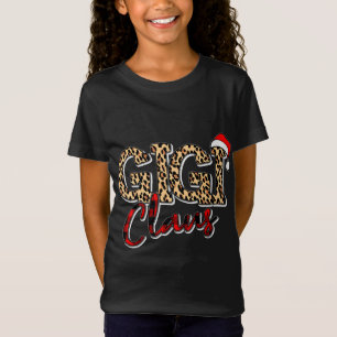 Oma Christmas Weihnachtsmannmütze Gigi Claus Leopa T-Shirt