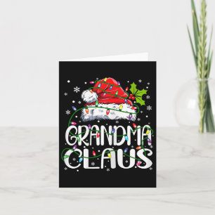 Oma Claus Christmas Lights Pajama Familienspiel Karte