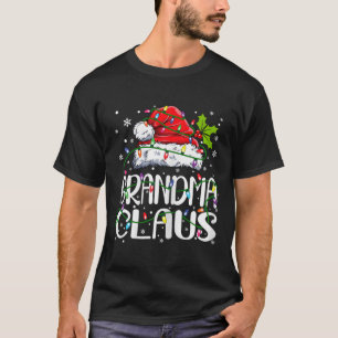 Oma Claus Christmas Lights Pajama Familienspiel T-Shirt