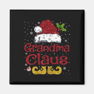 Oma Claus Matching Weihnachtsmannmütze Magnet