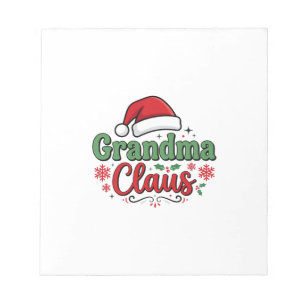 Oma Claus Weihnachtsmann Mütze Notizblock
