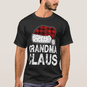 Oma Claus Weihnachtsmannmütze Red Buffalo Kariert  T-Shirt