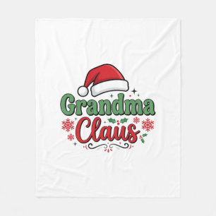 Oma Claus Weihnachtsmütze Santa Fleecedecke