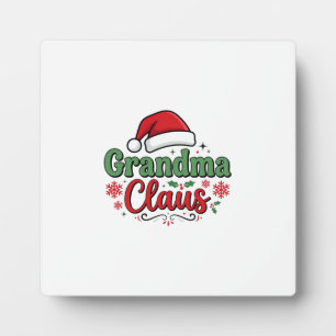 Oma Claus Weihnachtsmütze Santa Fotoplatte