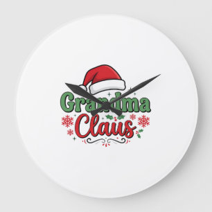 Oma Claus Weihnachtsmütze Santa Große Wanduhr