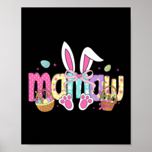 Oma Coquette-Schleifen-Hasenohren-Osterdesign Poster