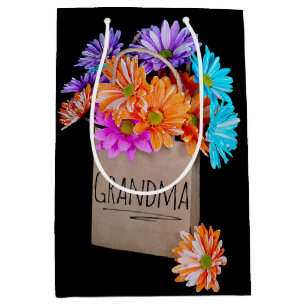 Oma Daisy Bouquet in Papiertüte Mittlere Geschenktüte